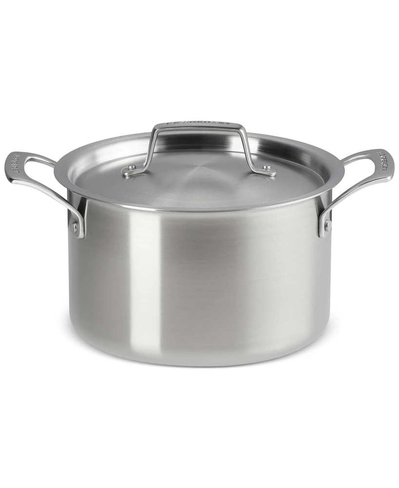 Le Creuset Essential Stainless Steel Deep Round Stockpot with Lid, 4 Qt.