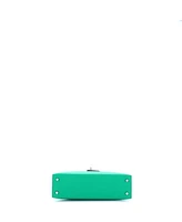 Pre-Owned HERMES 20 Kelly Mini Ii Amazone Handbag Green Epsom with Palladium Hardware