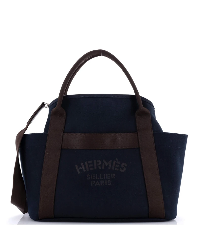 Pre-Owned HERMES Sac De Pansage Groom Handbag Canvas