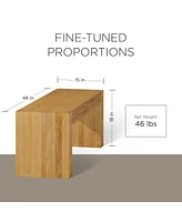 Maven Lane Zeno Contemporary Wooden Bench in Weathered Natural Finish