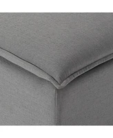 Maven Lane Claude Rustic Ottoman in Slate Fabric Upholstery