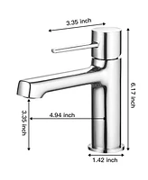 Single Handle Single Hole Modern Bathroom Faucet Bathroom Drip-Free Vanity Sink Faucet in Polished Chrome