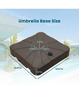 308 lbs Square Patio Umbrella Base Hdpe Cantilever Umbrella Base Water & Sand Filled Weighted Base Heavy Duty Outdoor Umbrella Base Stand