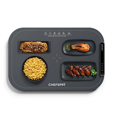 Chefspot Foldable Food Warming Mat, Electric Buffet Warmer Tray with Carry Bag, Gray