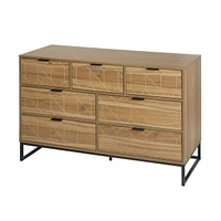 Wooden 7 Drawer Storage Cabinet Modern Dressers Chest of Drawers Storage Cabinet with Drawers Entryway Cabinet for Living Room Bedroom