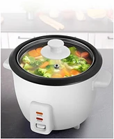 Elite Cuisine 6 Cup Non-Stick Rice Cooker with Steam Tray