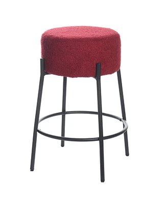 StyleCraft Home Collection 26" Soloist Boucle Upholstered Minimalist Counter Stool