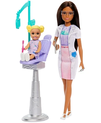 Barbie Dentist Doll with Brunette Fashion Doll, 1 Kid Doll, Medical Doctor Furniture & Accessories