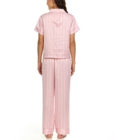 Flora by Nikrooz Women's Nicola Stripe Charm Notch Pajama Set