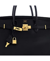 Pre-Owned HERMES Birkin 40 Handbag Black Ardennes with Gold Hardware