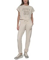 Dkny Sport Women's Rhinestone Logo Relaxed Joggers