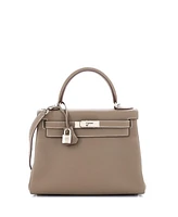 Pre-Owned Hermes Kelly Handbag Togo with Palladium Hardware