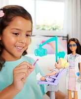 Barbie Dentist Doll with Brunette Fashion Doll, 1 Kid Doll, Medical Doctor Furniture & Accessories