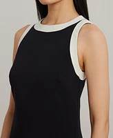 Lauren Ralph Women's Two-Tone Crepe Sleeveless Shift Dress