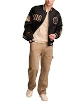 Lucky Brand Mens Embroidered Varsity Jacket Venice Burnout Notch Neck T Shirt Multi Pocket Utility Pants