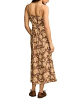 Lucky Brand Women's Floral-Print Lace-Trim Slip Dress