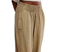 Free People Women's Days End Linen-Blend Pull-On Pants