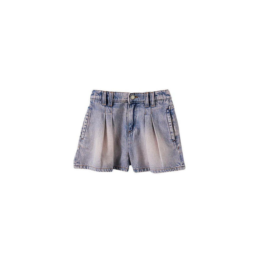 Cotton On Little/Big Girl's Sarai Pleat Front Denim Short