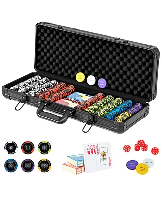 Texas Hold'em Poker Chip Set Complete Set for Casino-Style Home Game Nights