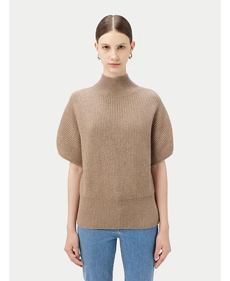 Gobi Cashmere 100% Organic Color Short-Sleeve Turtleneck