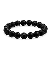 Bling Jewelry Set of 3 Hamsa Hand Natural Tiger Eye and Onyx Bead Stretch Bracelet Gold Plated