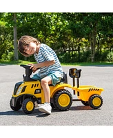 Kids Ride on Tractor Licensed Caterpillar with Detachable Trailer No Power