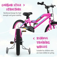 Led Lighted Kids Bike with Training Wheels and Headlight Ideal for Safe Riding for Ages 4-7 Years