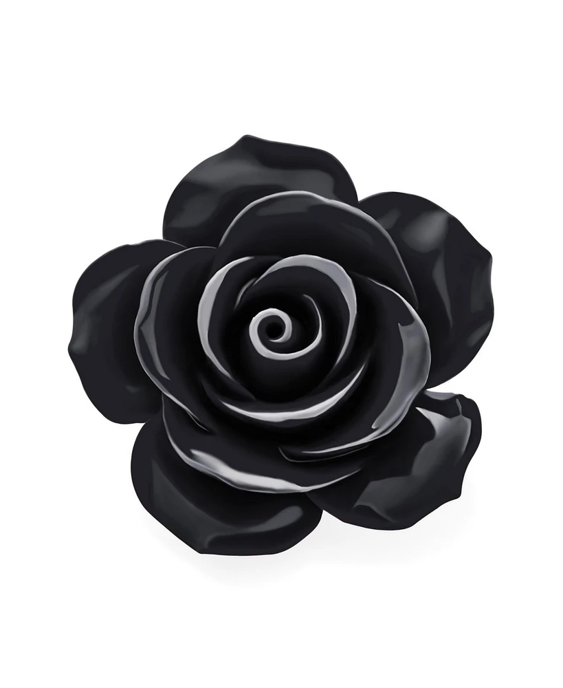 Bling Jewelry Romantic Floral Blooming 3D Carved Rose Brooche Pin Pink Blue Black White Red