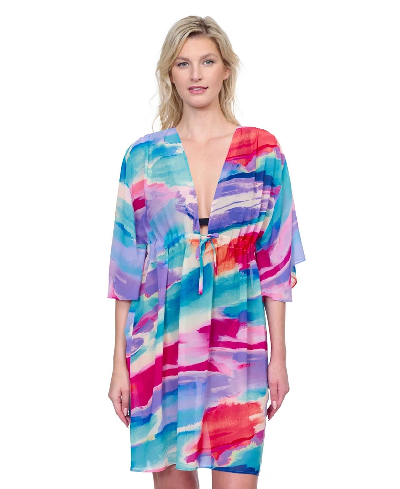 Palma De Mallorca V-Neck Beach Dress with Adjustable Tie