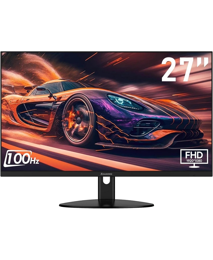 XGaming 27 Inch Monitor, Fhd 1080P 100Hz Frameless Computer Monitor, 99% sRGB, 1ms, Adaptive Sync Fast, Low Blue Light Eye Care Pc Monitor, Hdmi Vga G