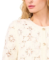 CeCe Women's Long Sleeve Embellished Cardigan Sweater