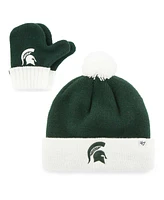 '47 Brand Toddler Michigan State Spartans Two-Piece Bam Bam Cuffed Knit Hat with Pom Mitten Set