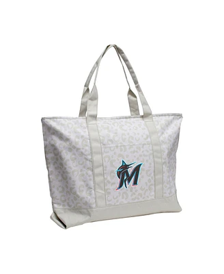 Logo Brands Miami Marlins Leopard Pattern Tote