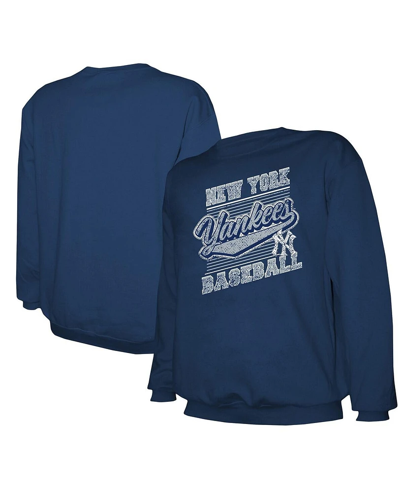Stitches Men's Navy New York Yankees Pullover Sweatshirt