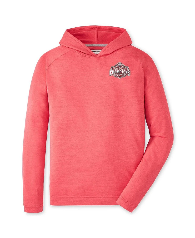 Peter Millar Men's Scarlet Ohio State Buckeyes College Football Playoff 2024 National Champions Pine Performance Pullover Hoodie