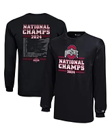 Champion Big Boys and Girls Black Ohio State Buckeyes College Football Playoff 2024 National Champions Schedule Long Sleeve T-Shirt