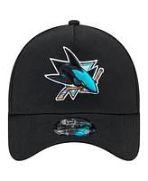 New Era Men's Black San Jose Sharks Core A-Frame 9FORTY Adjustable Hat