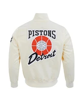 Pro Standard Men's Cream Detroit Pistons 2024/25 City Edition Chenille Applique Full-Snap Satin Jacket