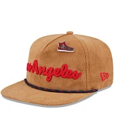 New Era Men's Tan La Clippers Victory Grove Corduroy Sneaker Pin Golfer Snapback Hat