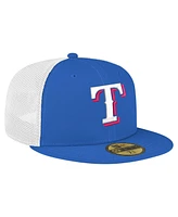 New Era Men's Royal Texas Rangers Team Color 59FIFTY Trucker Fitted Hat