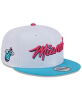 New Era Big Boys and Girls White Miami Heat 2024/25 City Edition 9FIFTY Snapback Hat