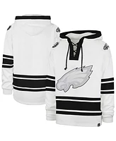 '47 Brand Men's White Philadelphia Eagles After Image Superior Lacer with Hood