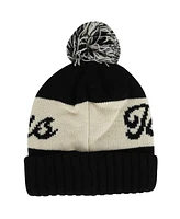 American Needle Men's Black/Cream Detroit Red Wings Adeline Cuffed Knit Hat with Pom