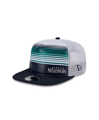 New Era Men's White Seattle Mariners Team Horizon 9FIFTY A-Frame Trucker Snapback Hat