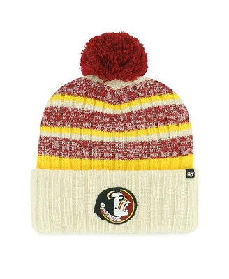 '47 Brand Men's Cream Florida State Seminoles Vintage Tavern Cuffed Knit Hat with Pom