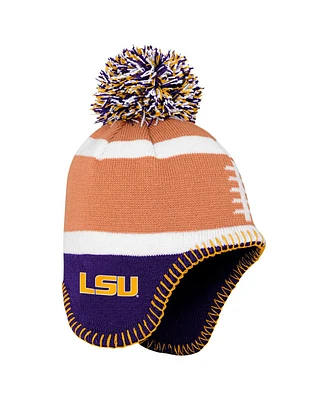 Fanatics Toddler Brown Lsu Tigers Football Head Knit Hat with Pom