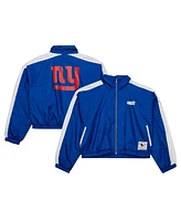 Mitchell & Ness Women's Royal New York Giants Nylon Cropped Full-Zip Jacket