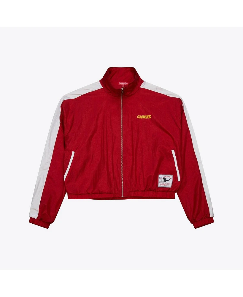 Mitchell & Ness Women's Red Kansas City Chiefs Nylon Cropped Full-Zip Jacket