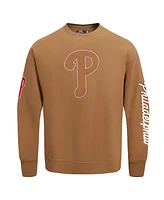 Pro Standard Men's Brown Philadelphia Phillies Paint The City Dropped Shoulder Pullover Sweatshirt