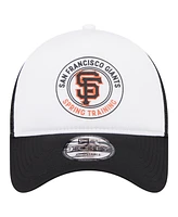 New Era Men's White/Black San Francisco Giants Spring Training Circle Foam A-Frame 9FORTY Trucker Adjustable Hat